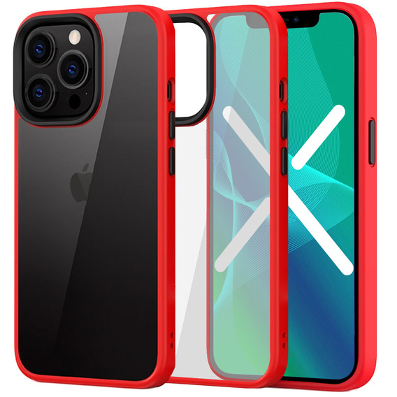 Telefontok a iPhone 13 Pro, ERBORD Hybrid Case, piros
