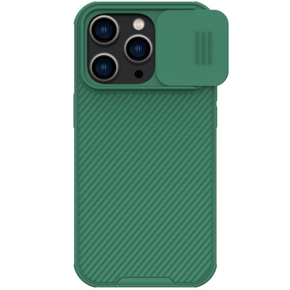 Tok iPhone 14 Pro Max, páncélozott Nillkin, CamShield Pro, zöld