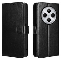 Pattintható tok a Xiaomi Redmi 14C, Crazy Horse Wallet, fekete