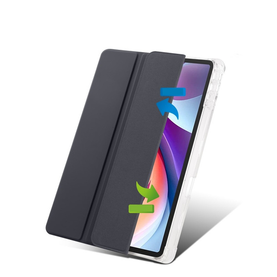 Tok Lenovo Tab M11, Smartcase Hybrid, tolltartó résszel, fekete