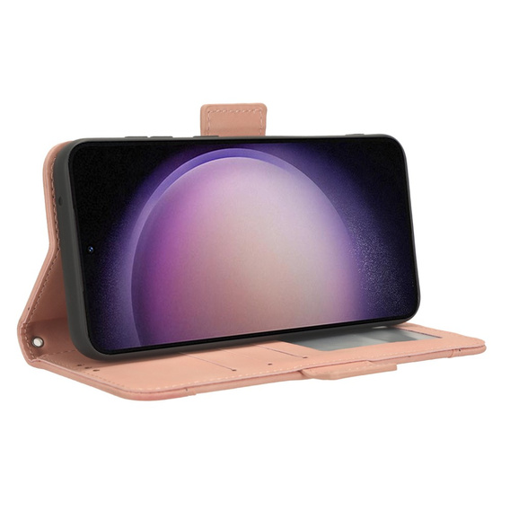 Pattintható tok a Samsung Galaxy S23 FE, Card Slot, rózsaszín