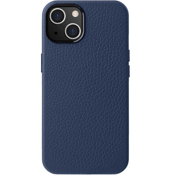 MELKCO tok iPhone 15 Plus készülékhez, bőr, MagSafe, sötétkék