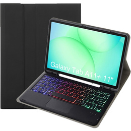 Háttérvilágítású Bluetooth billentyűzettel és érintőpaddal ellátott tok Samsung Galaxy Tab A11+ készülékhez
