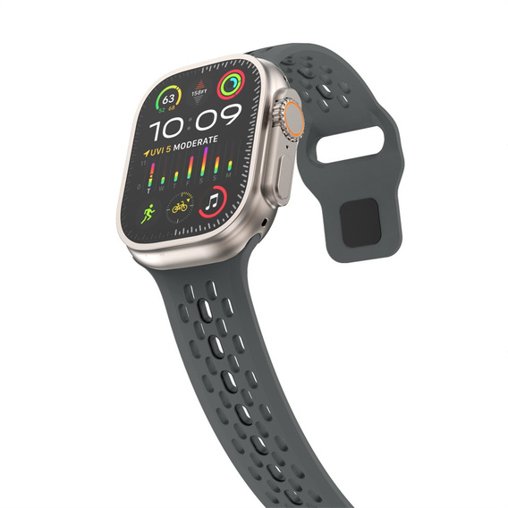 Szilikon szíj Apple Watch 1/2/3/4/4/5/6/7/8/SE/ULTRA 42/44/45/49MM órához, szürke
