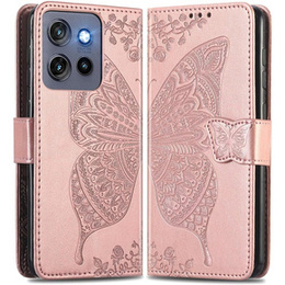 Pattintható tok a Motorola Edge 50 Neo / Motorola ThinkPhone 25, Butterfly, rózsaszín rose gold