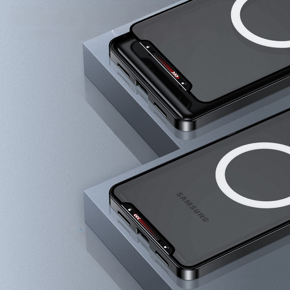 Kameravédő tok Samsung Galaxy S24+ Plus, CamShield MagSafe, átlátszó / fekete