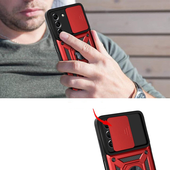 Telefontok a Samsung Galaxy S21 FE, CamShield Slide, piros