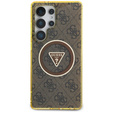 GUESS mágneses IML fém csillogó 4G kör alakú háromszög tok Samsung Galaxy S25 Ultra készülékhez