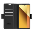Tok Xiaomi Redmi Note 13 5G, ERBORD Glossy Litchi, pénztárca patenttal, fekete