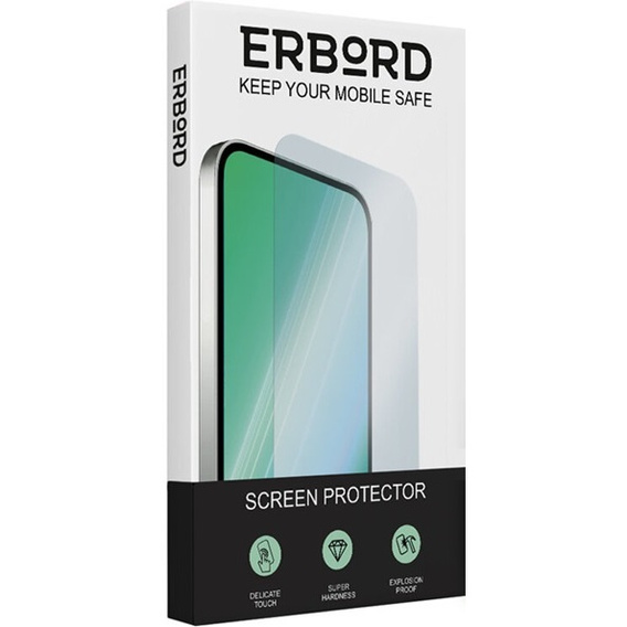 ERBORD 3D edzett üveg az iPhone 17 Pro / 17 / 16 Pro teljes képernyőjéhez