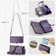 Tok CASEME Samsung Galaxy S25 FE, RFID Leather Wallet, vállpánttal, lila