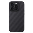 Tok iPhone 15 Pro Max, Aramid Fiber Cover, fekete