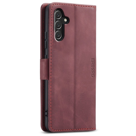 Telefontok a Samsung Galaxy A14 4G/5G, ERBORD Vintage, pénztárca patenttal, piros