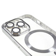 Tok iPhone 14 Pro-hoz, Electro MagSafe, ezüst + üveg a képernyőhöz