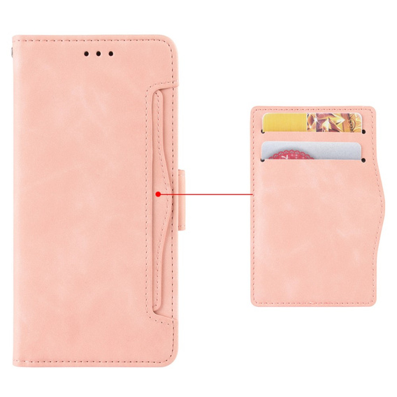 Pattintható tok a Realme 14X / Realme C75, Card Slot, rózsaszín