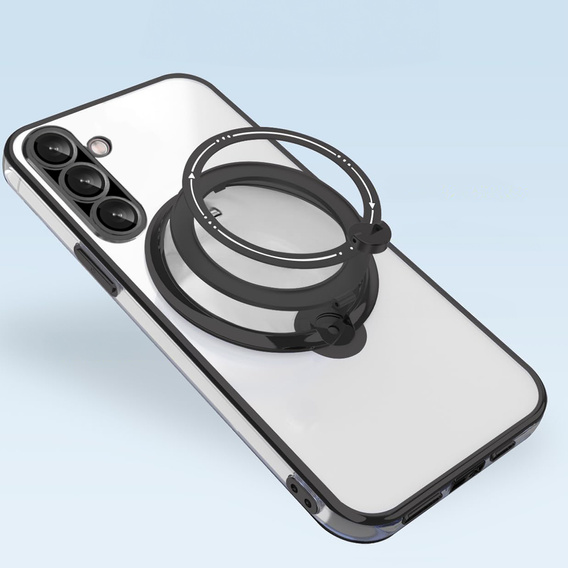 Mágneses tok Samsung Galaxy A56-hoz, MagSafe, fekete + üveg 9H