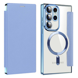 Pattintható tok a Samsung Galaxy S23 Ultra, RFID Wallet MagSafe CamShield, kék