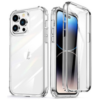 Tok iPhone 14 Pro készülékhez, Shockproof, fóliával, átlátszó