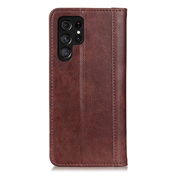 Telefontok a Samsung Galaxy S25 Ultra, Wallet Litchi Leather, barna