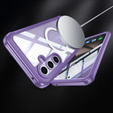 Tok Samsung Galaxy S25-hoz, Shockproof, üveggel, MagSafe-hoz, lila