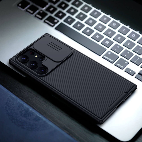 Tok Samsung Galaxy S23 Ultra, páncélozott Nillkin, CamShield Pro, fekete