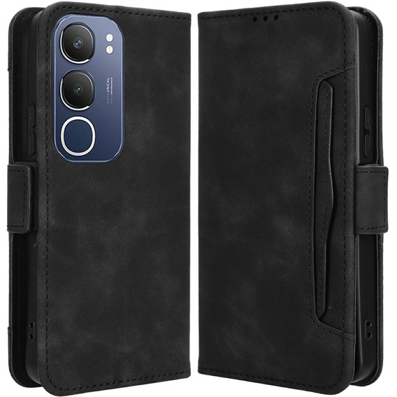 Pattintható tok a Vivo Y19s, Card Slot, fekete