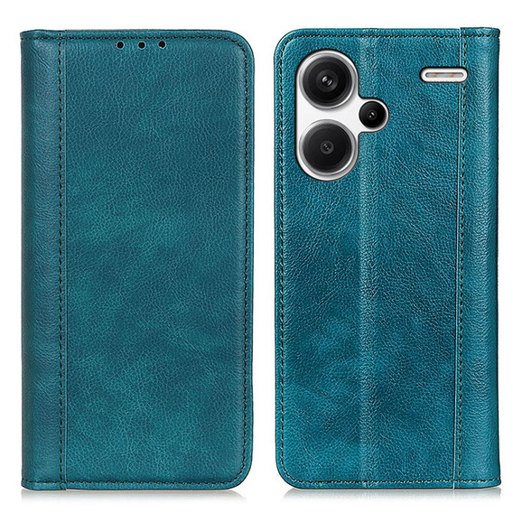 Telefontok a Xiaomi Redmi Note 13 Pro+, Wallet Litchi Leather, zöld
