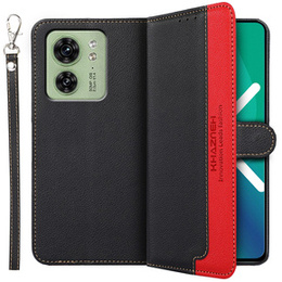 Pattintható tok a Motorola Edge 40 5G, KHAZNEH RFID, fekete / piros