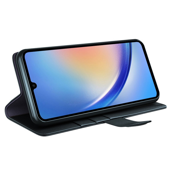 Pattintható tok Samsung Galaxy A35 5G, Split Leather, fekete
