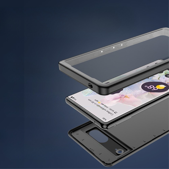 IP68 vízálló tok a Google Pixel 7, Redpepper, fekete