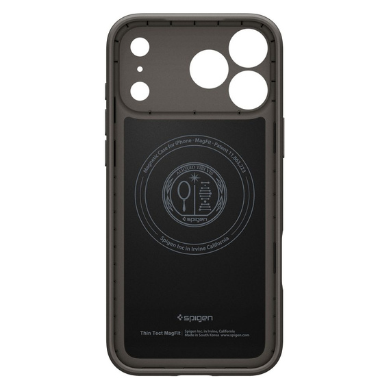 Spigen tok iPhone 17 Pro készülékhez, Thin Fit MagSafe, Gunmetal