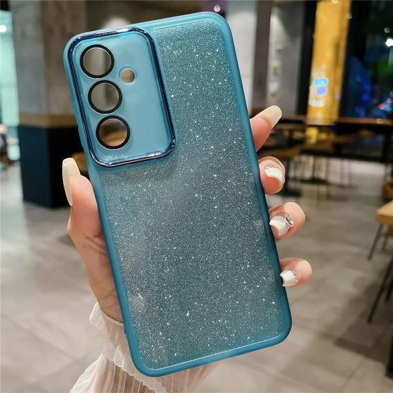Telefontok a Samsung Galaxy M55 5G, Glittery Powder, kék