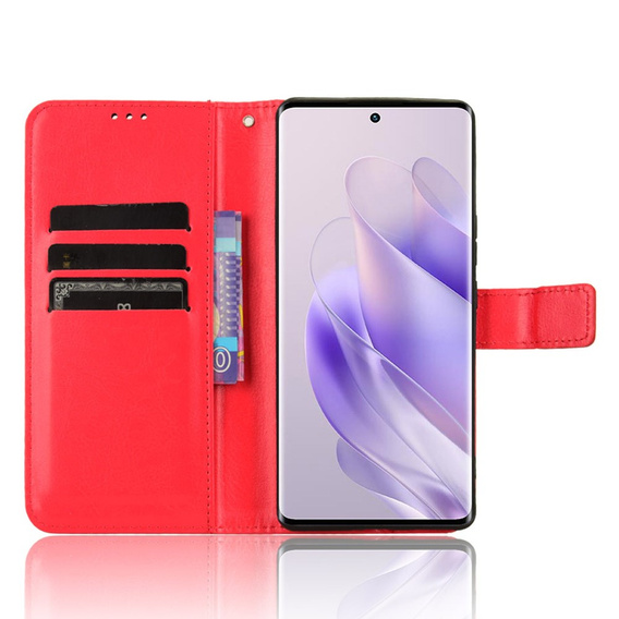 Pattintható tok a Infinix Zero 30 5G, Crazy Horse Wallet, piros