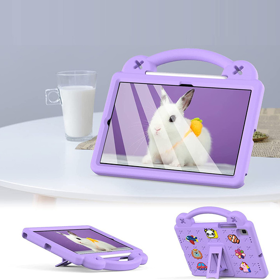 Gyermek tok Samsung Galaxy Tab S6 Lite 10.4 2020/2022 / Tab A7 2020 T500 / T505 / Tab S6 T860/T865, Cute Patterns, állvánnyal, lila