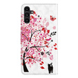 Pattintható tok a Samsung Galaxy A14 4G/5G, Wallet, tree, fehér
