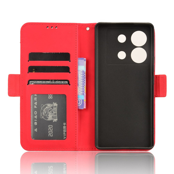Pattintható tok a Infinix Zero 30 5G, Card Slot, piros