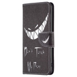 Pattintható tok a Samsung Galaxy A05s, Wallet, Don't Touch My Phone, fekete