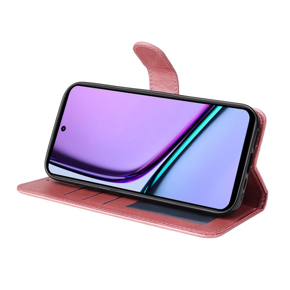 Pattintható tok a Realme C67, Leather Wallet, rózsaszín rose gold