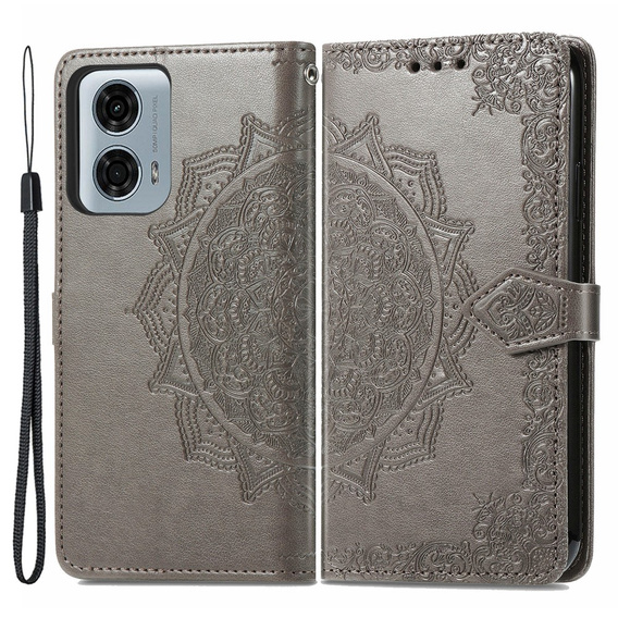 Pattintható tok a Motorola Moto G24 / G24 Power / G04, Mandala, szürke