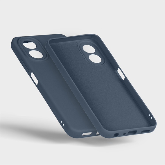 A tok Oppo A18 4G / A38 4G, Silicone Lite, sötétkék + 9H üveg
