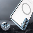 Kameravédő tok Samsung Galaxy S21 FE 5G, CamShield MagSafe, átlátszó / kék