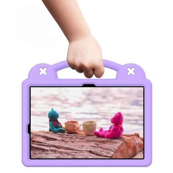 Gyermek tok Samsung Galaxy Tab S7/S8/S9, Cute Patterns, állvánnyal, lila