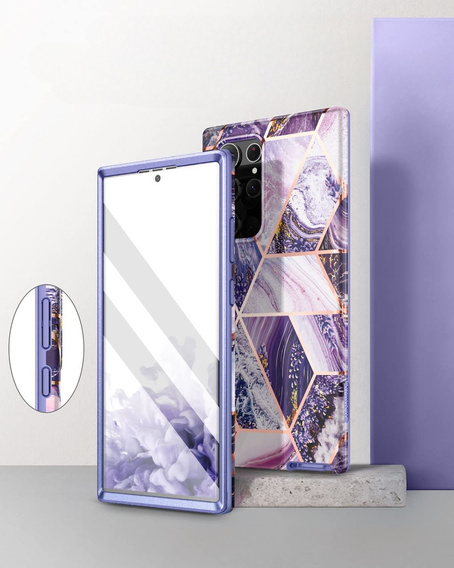 Telefontok a Samsung Galaxy S22 Ultra, Suritch Full Body Marble, lila