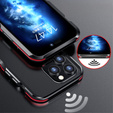 Teletok LUPHIE iPhone 14 Pro-hoz, Armor Bumper, fekete / piros