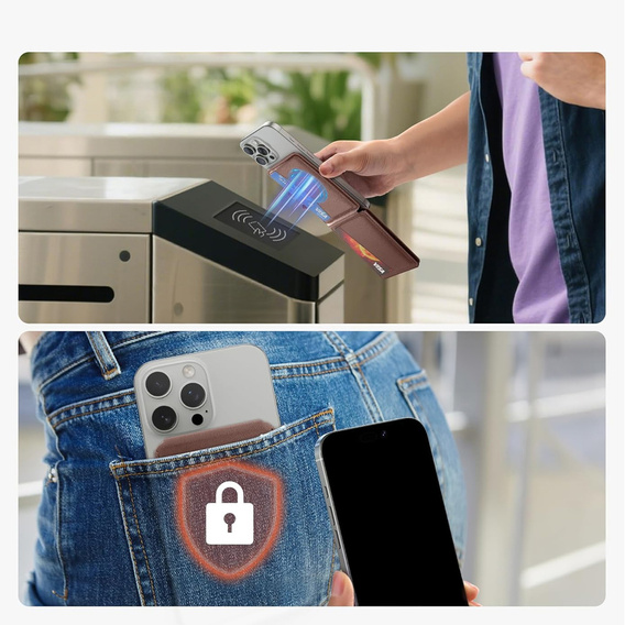 Mágneses pénztárca állvánnyal és NFC SURITCH funkcióval iPhone 16 Pro készülékhez