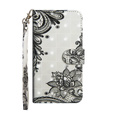 Pattintható tok a Xiaomi Redmi Note 8 Pro, Wallet flowers, fehér