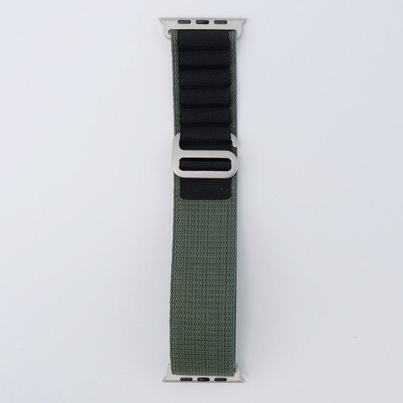 Nylon szíj Apple Watch 1/2/3/4/4/5/6/7/8/SE/ULTRA 42/44/45/45/49mm, zöld  / fekete