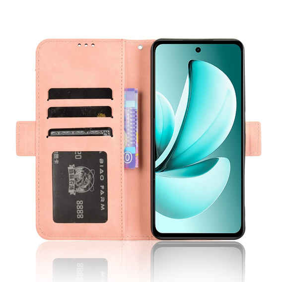 Pattintható tok a Realme C71, Card Slot, rózsaszín