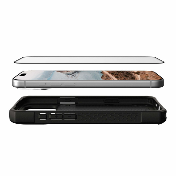 Urban Armor Gear edzett üveg iPhone 17 Pro Max készülékhez, Glass Shield, rögzítő kerettel