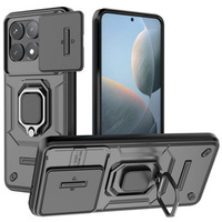 Telefontok a Xiaomi Poco F6 Pro, KickStand Camera Lens, fekete